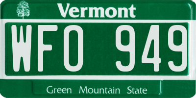 VT license plate WFO949