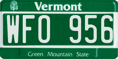 VT license plate WFO956