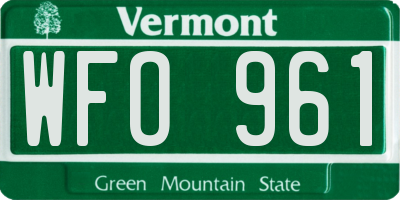 VT license plate WFO961