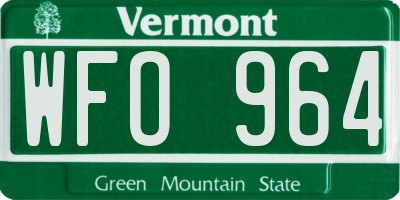 VT license plate WFO964