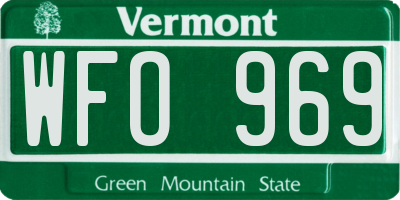 VT license plate WFO969
