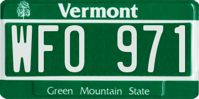 VT license plate WFO971