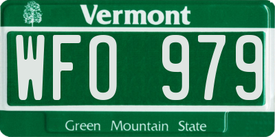 VT license plate WFO979