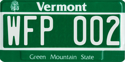 VT license plate WFP002