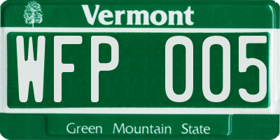 VT license plate WFP005
