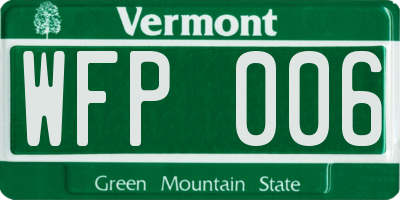 VT license plate WFP006