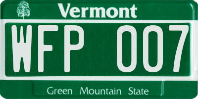 VT license plate WFP007