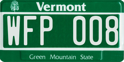 VT license plate WFP008