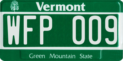 VT license plate WFP009