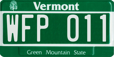 VT license plate WFP011