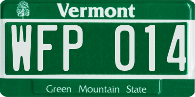 VT license plate WFP014