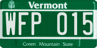 VT license plate WFP015