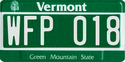VT license plate WFP018
