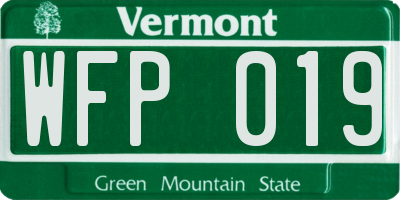 VT license plate WFP019