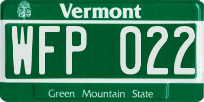 VT license plate WFP022