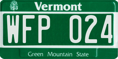 VT license plate WFP024