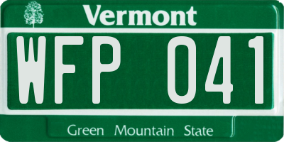 VT license plate WFP041