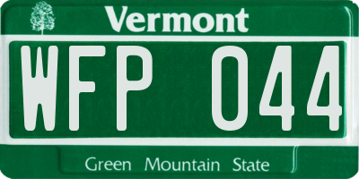 VT license plate WFP044