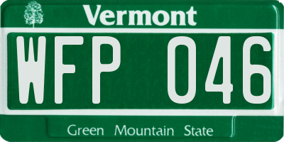 VT license plate WFP046