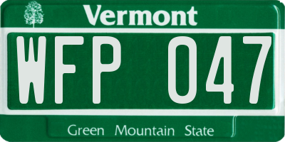 VT license plate WFP047