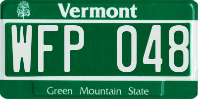 VT license plate WFP048