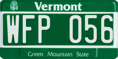 VT license plate WFP056