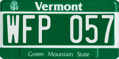 VT license plate WFP057