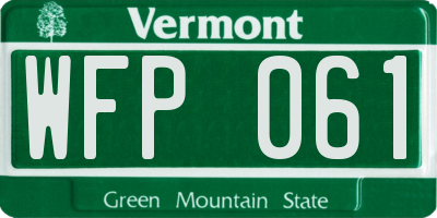 VT license plate WFP061