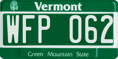VT license plate WFP062