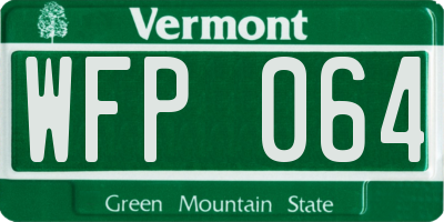 VT license plate WFP064
