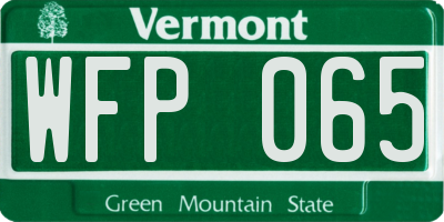 VT license plate WFP065