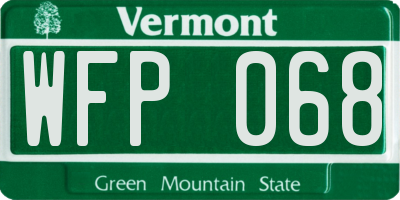 VT license plate WFP068