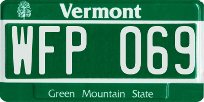 VT license plate WFP069