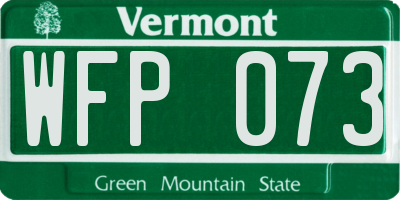 VT license plate WFP073