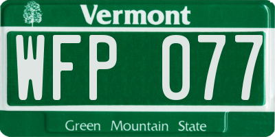 VT license plate WFP077