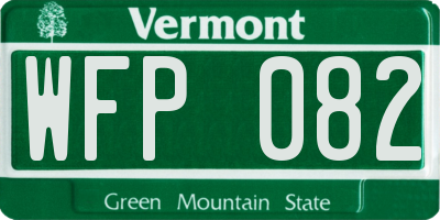 VT license plate WFP082