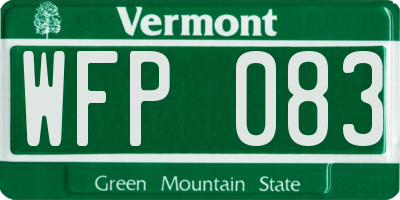 VT license plate WFP083