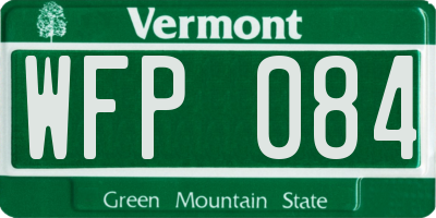 VT license plate WFP084