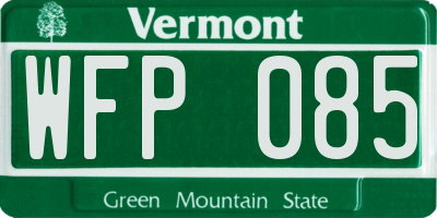 VT license plate WFP085