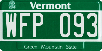 VT license plate WFP093