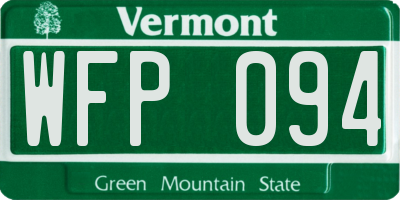 VT license plate WFP094