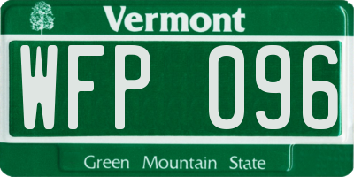 VT license plate WFP096