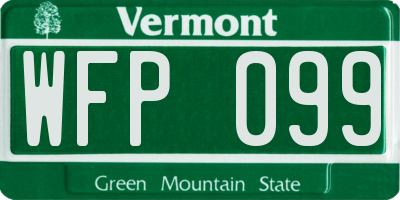 VT license plate WFP099