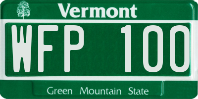 VT license plate WFP100