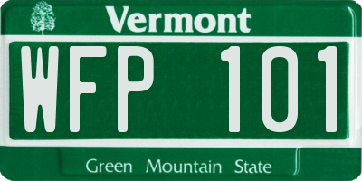 VT license plate WFP101