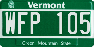 VT license plate WFP105