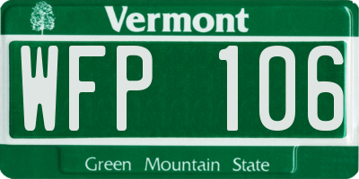 VT license plate WFP106