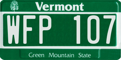 VT license plate WFP107