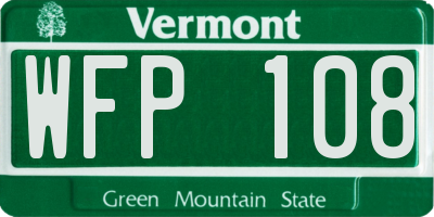VT license plate WFP108