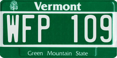 VT license plate WFP109